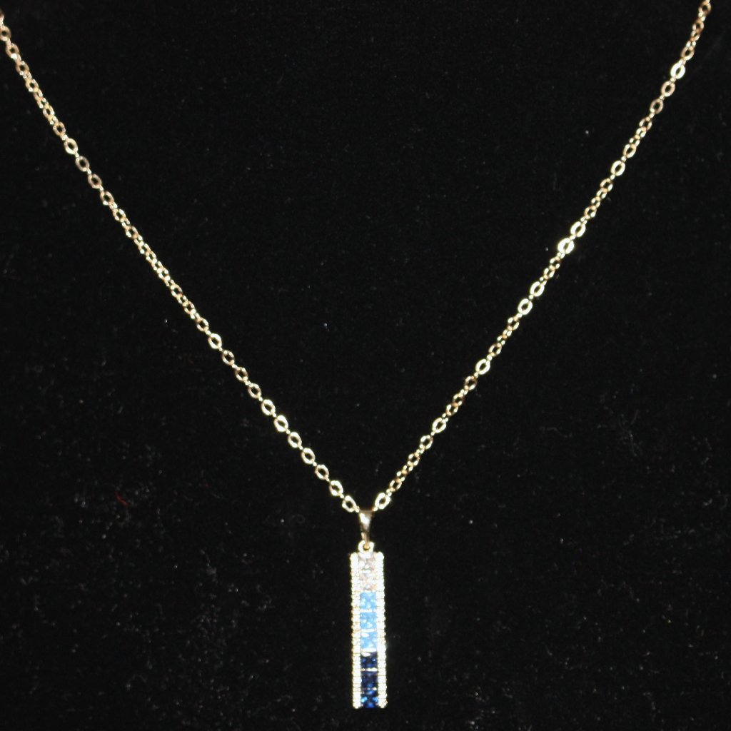 Vince Camuto Blue Ombre Cz Pendant Necklace Brand New Msrp 68